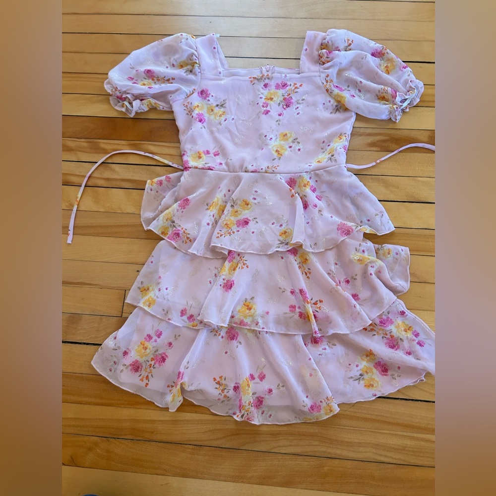 Pink floral dress